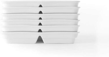 Прямоугольные тарелки для барбекю Holst Porcelain Value Pack, 3-секционные, 6 предметов