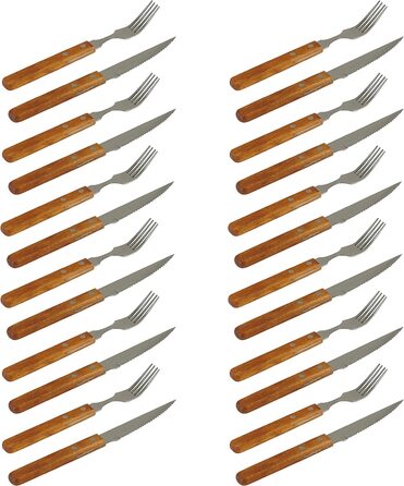 Набор приборов для стейков с деревянной ручкой, 24 предмета