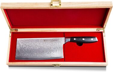 Нож из дамасской стали STALLION Damascus Wave Chinese в элегантной подарочной коробке