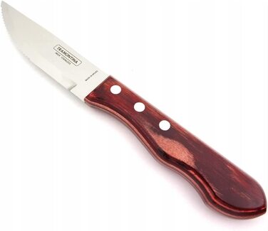 Набор из 6 ножей для стейка Tramontina JUMBO из нержавеющей стали, ручки из натурального дерева, красный